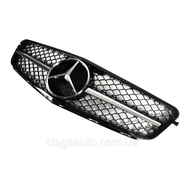 Решетка радиатора на Mercedes C-Class W204 2007-2014 года ( SL Black W/Moulding )