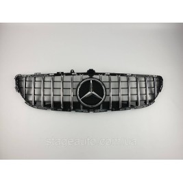 Решетка радиатора на Mercedes CLS-Class C218 2014-2018 год GT Panamericana ( Черная с вертикальными хром полос