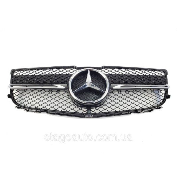 Решетка радиатора на Mercedes GLK-Class X204 2012-2015 год AMG стиль ( Черная с элементами хрома )