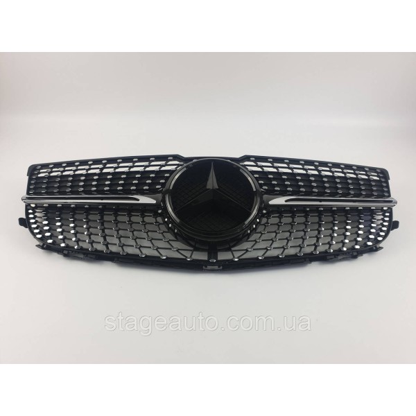 Решетка радиатора на Mercedes GLK-Class X204 2012-2015 год Diamond ( Черная с элементами хрома )