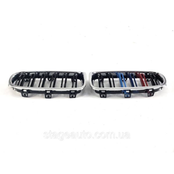 Ноздри на BMW 3 Series F30 / F31 / F35 2012-2018 год M-color Хром Рамка ( Двойные M-Look )