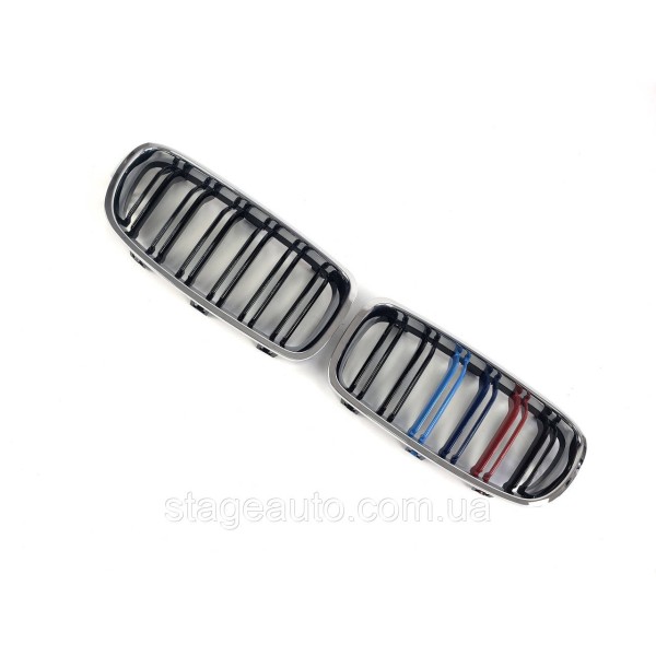 Ноздри на BMW 3 Series F30 / F31 / F35 2012-2018 год M-color Хром Рамка ( Двойные M-Look )