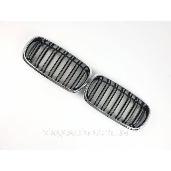 Ноздри на BMW X5 F15 2013-2018 год Черные Глянцевые Хром Рамка ( Двойные M-Look )