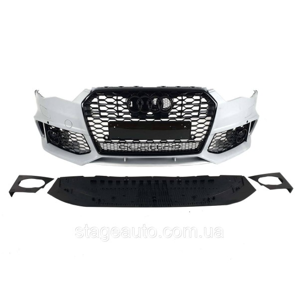 Передний бампер на Audi A6 C7 2014-2018 год ( в стиле Audi RS6 Quattro )