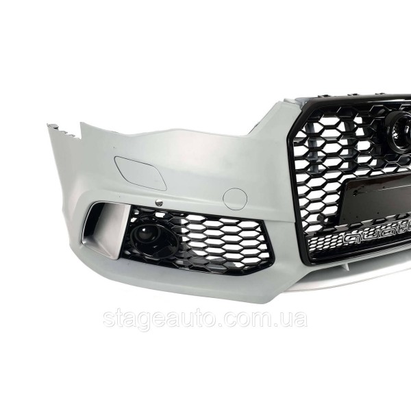 Передний бампер на Audi A6 C7 2014-2018 год ( в стиле Audi RS6 Quattro )