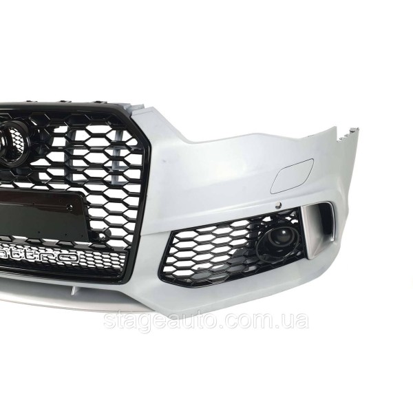 Передний бампер на Audi A6 C7 2014-2018 год ( в стиле Audi RS6 Quattro )