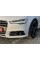 Решетки переднего бампера под дистроник в стиле S-Line на Audi A6 C7 2014-2018 года Черные с хром вставкой