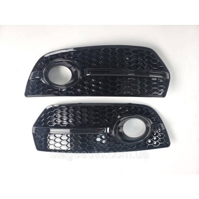 Решітки переднього бампера Audi Q5 2008-2012 рік Чорні (в стилі S-Line)