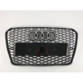 Решетка радиатора Audi A5 2011-2016год Черная с хром рамкой (в стиле RS)