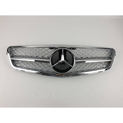 Решітка радіатора на Mercedes C-Class W204 2007-2014 рік AMG-стиль ( Хром)