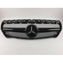 Решетка радиатора на Mercedes CLA-Class C117 2013-2017 год AMG стиль ( Черная глянцевая )