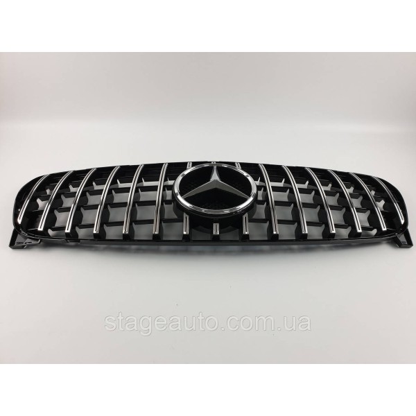 Решетка радиатора на Mercedes GLA-Class X156 2017-2019 год GT Panamericana ( Черная с хромом )
