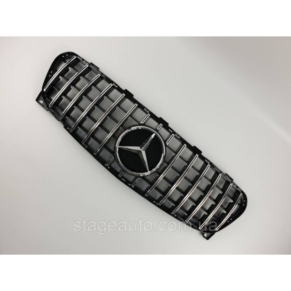 Решетка радиатора на Mercedes GLA-Class X156 2017-2019 год GT Panamericana ( Черная с хромом )