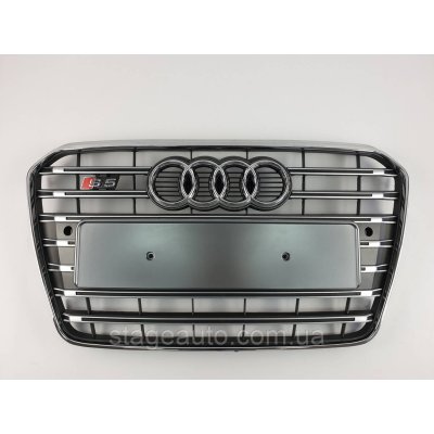 Решітка радіатора Audi A5 2011-2016 рік Сіра з хромом (в стилі S-Line)