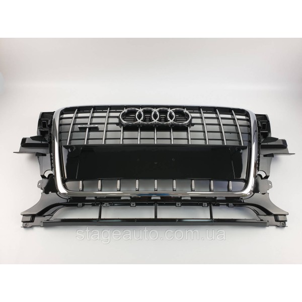 Решетка радиатора Audi Q5 2008-2012год Черная с хромом (в стиле S-Line)