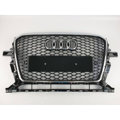 Решітка радіатора Audi Q5 2012-2016 рік Чорна з хромом (в стилі RS)