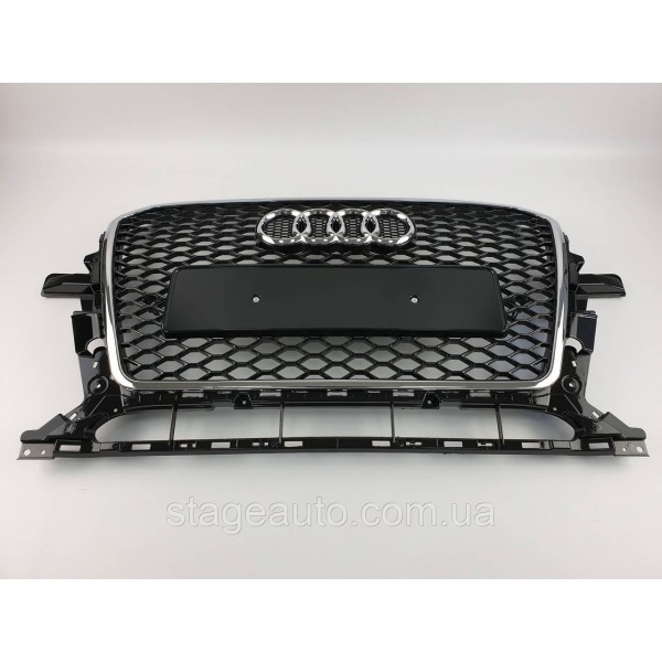 Решітка радіатора Audi Q5 2012-2016 рік Чорна з хромом (в стилі RS)