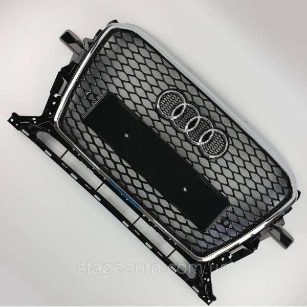 Решітка радіатора Audi Q5 2012-2016 рік Чорна з хромом (в стилі RS)