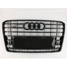 Решетка радиатора Audi A8 2014-2017год Черная (в стиле S-Line)