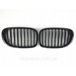 Ноздри на BMW 7 Series F01 / F02 2008-2015 год Черные Глянцевые