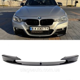 Губа на BMW 3 Series F30 2012-2018 года M-performance ( Черный глянец ) V1