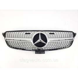 Решетка радиатора на Mercedes GLE-Class W166 2015-2018 год Diamond ( Серая с хром вставками )