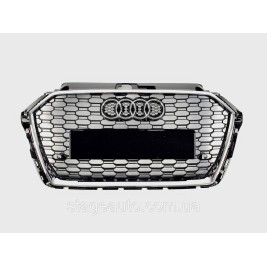 Решетка радиатора Audi A3 2016-2020год Черная с хромом (в стиле RS)