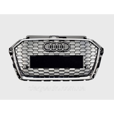 Решітка радіатора Audi A3 2016-2020 рік Чорний з хромом (в стилі RS)