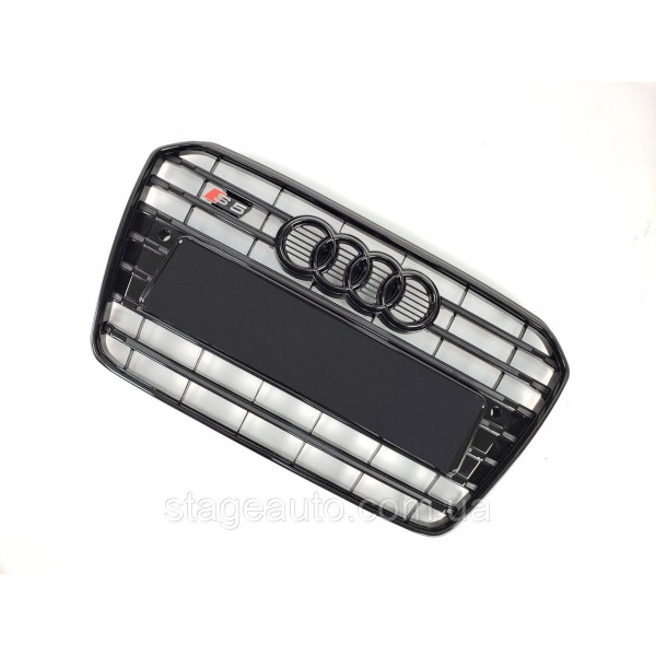Решетка радиатора Audi A5 2011-2016год Черная (в стиле S-Line)