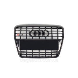 Решетка радиатора Audi A6 2004-2011год Черная (в стиле S-Line)
