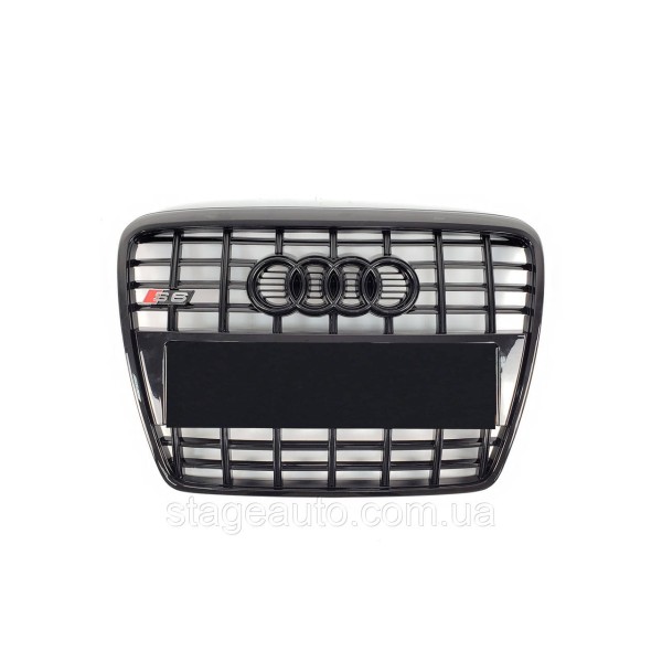 Решетка радиатора Audi A6 2004-2011год Черная (в стиле S-Line)