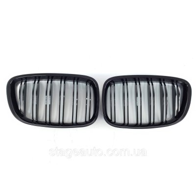 Ноздрі на BMW 5 Series F07 GT 2009-2017 рік Чорні Глянцеві ( Подвійні M-Look)