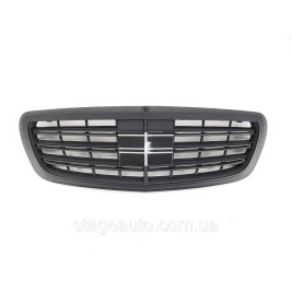 Решетка радиатора на Mercedes S-Class W222 2013-2020 года Full Black Matte ( S63 AMG ) без Night Vision