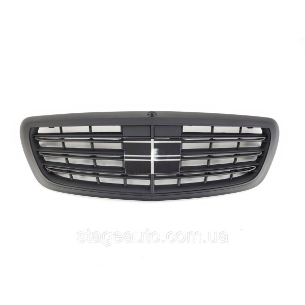 Решетка радиатора на Mercedes S-Class W222 2013-2020 года Full Black Matte ( S63 AMG ) без Night Vision
