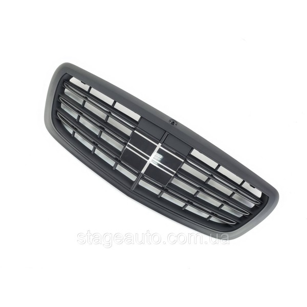 Решетка радиатора на Mercedes S-Class W222 2013-2020 года Full Black Matte ( S63 AMG ) без Night Vision