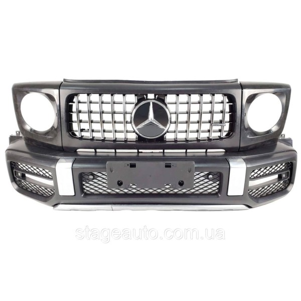 Передний бампер на Mercedes G-Class W463 1990-2018 год ( стиль AMG G63 рестайлинг 2018+ )
