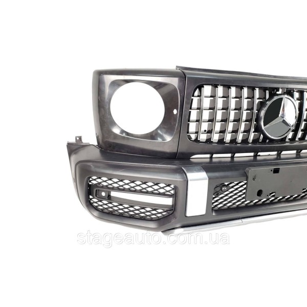 Передний бампер на Mercedes G-Class W463 1990-2018 год ( стиль AMG G63 рестайлинг 2018+ )