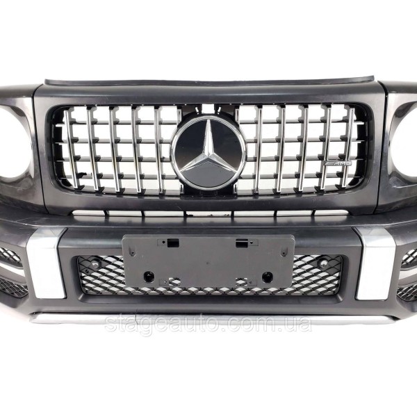 Передний бампер на Mercedes G-Class W463 1990-2018 год ( стиль AMG G63 рестайлинг 2018+ )