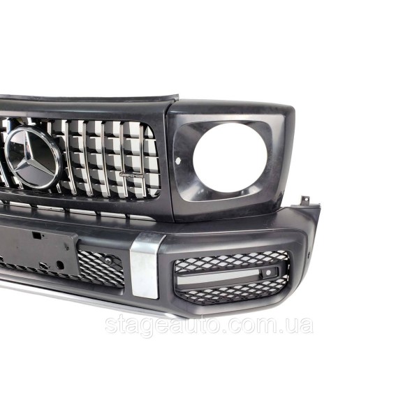 Передний бампер на Mercedes G-Class W463 1990-2018 год ( стиль AMG G63 рестайлинг 2018+ )