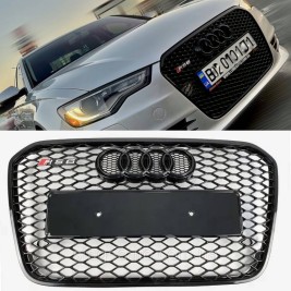 Решетка радиатора Audi A6 2011-2014год Черная (в стиле RS)
