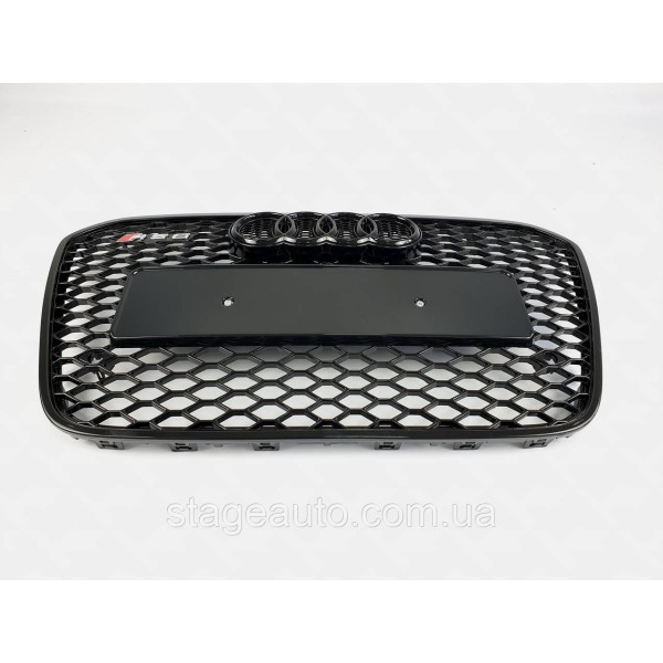 Решетка радиатора Audi A6 2011-2014год Черная (в стиле RS)