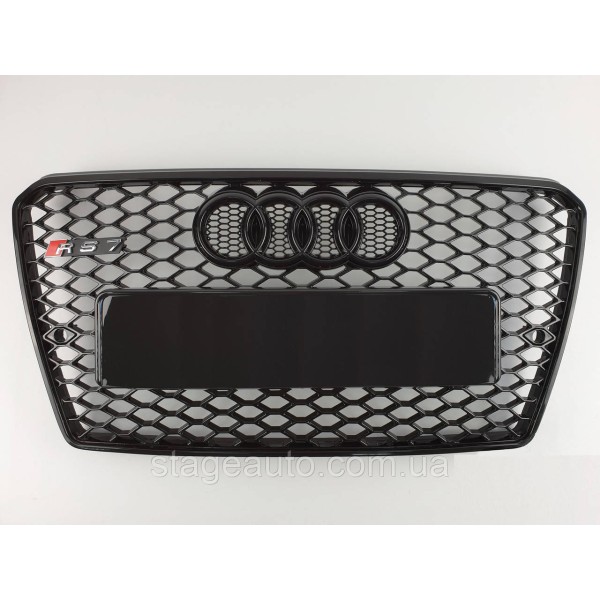 Решетка радиатора Audi A7 2010-2014год Черная (в стиле RS)