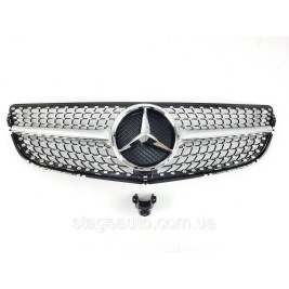 Решетка радиатора на Mercedes E-class Coupe C207 2013-2017 год Diamond ( Серая с хром вставкой )