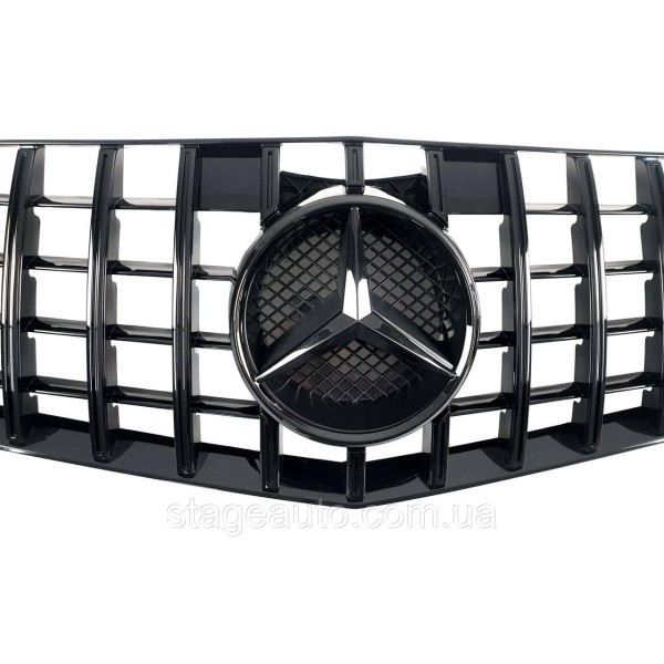 Решітка радіатора на Mercedes E-Class W212 2009-2013 рік GT Panamericana (Чорна глянсова)