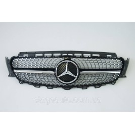 Решетка радиатора на Mercedes E-Class W213 2016-2020 год Diamond ( Черная с хром вставками )