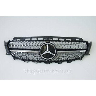 Решетка радиатора на Mercedes E-Class W213 2016-2020 год Diamond ( Черная с хром вставками )