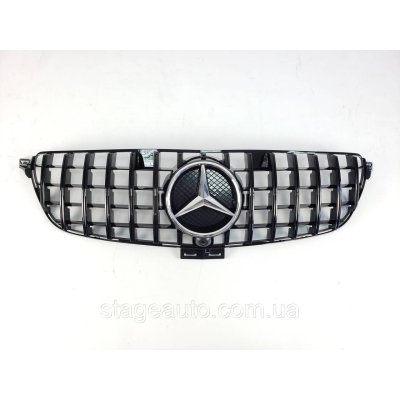 Решітка радіатора на Mercedes GLE-Class W166 2015-2018 рік GT Panamericana ( Чорна глянцева)