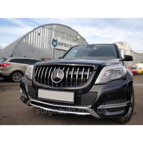 Решетка радиатора на Mercedes GLK-Class X204 2012-2015 год GT Panamericana ( Черная с хромом )