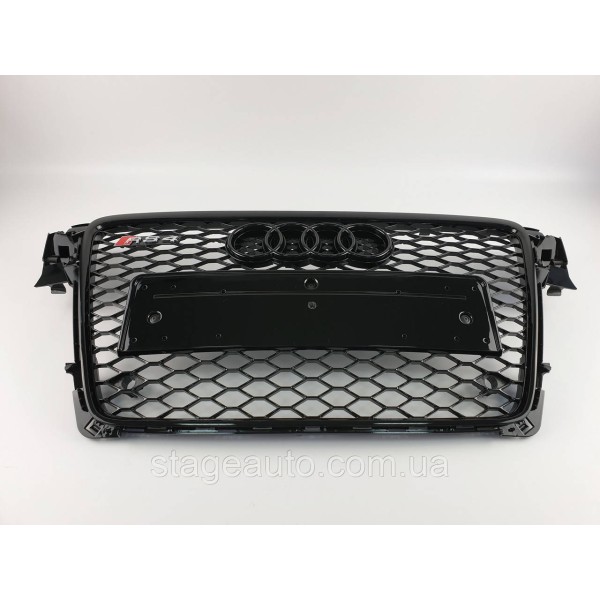 Решетка радиатора Audi A4 2007-2011год Черная (в стиле RS)