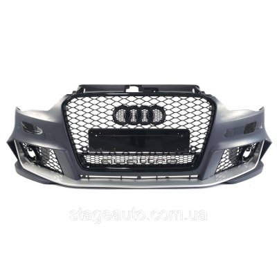 Передній бампер у стилі RS на Audi A3 8V 2012-2016 рік (під туманки)